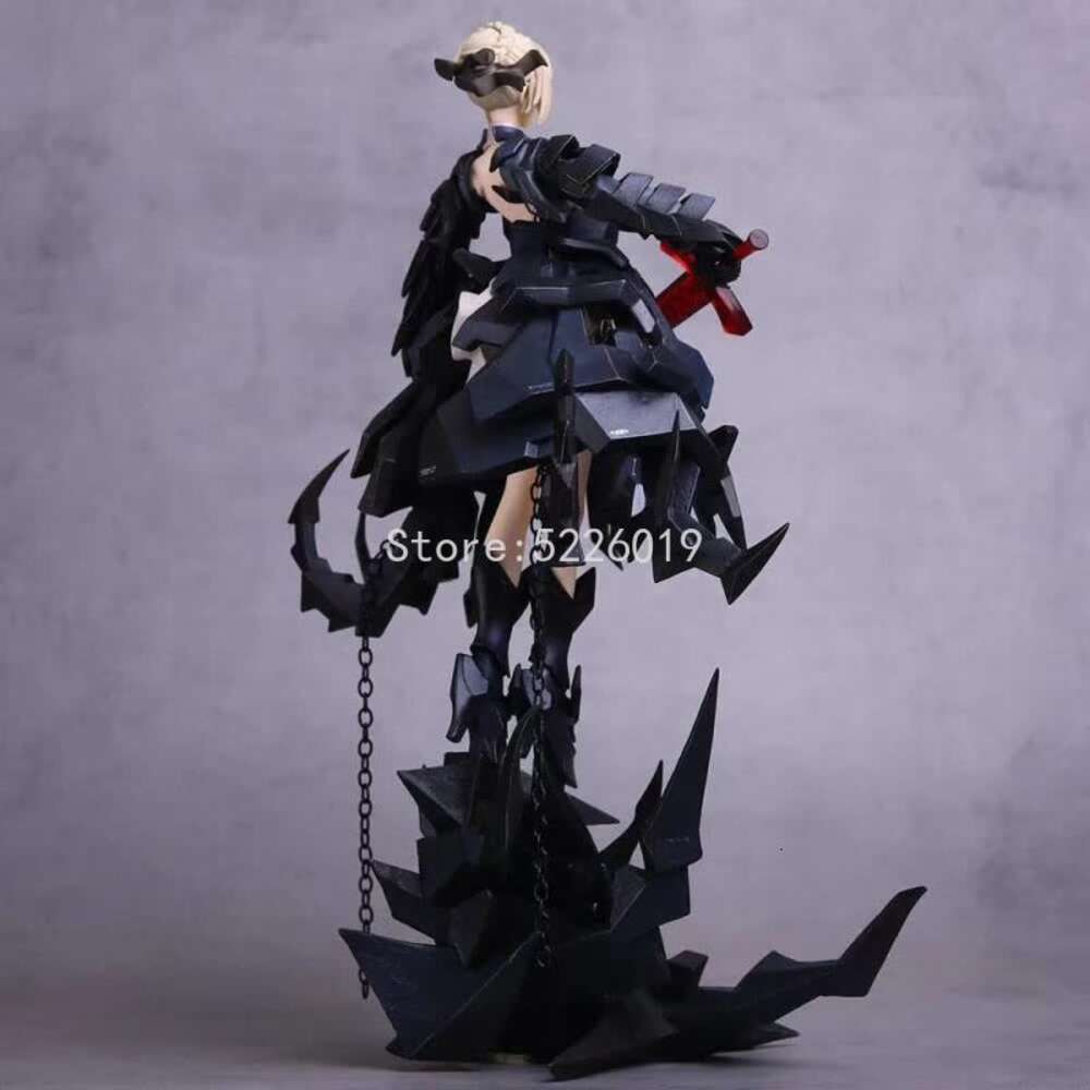 Finger Toys 33cm Fate/stay Night Sexy Anime Figure the King Black Saber Huke Ver. Sexy Figure the King Black Dress Saber Action Figure Toys