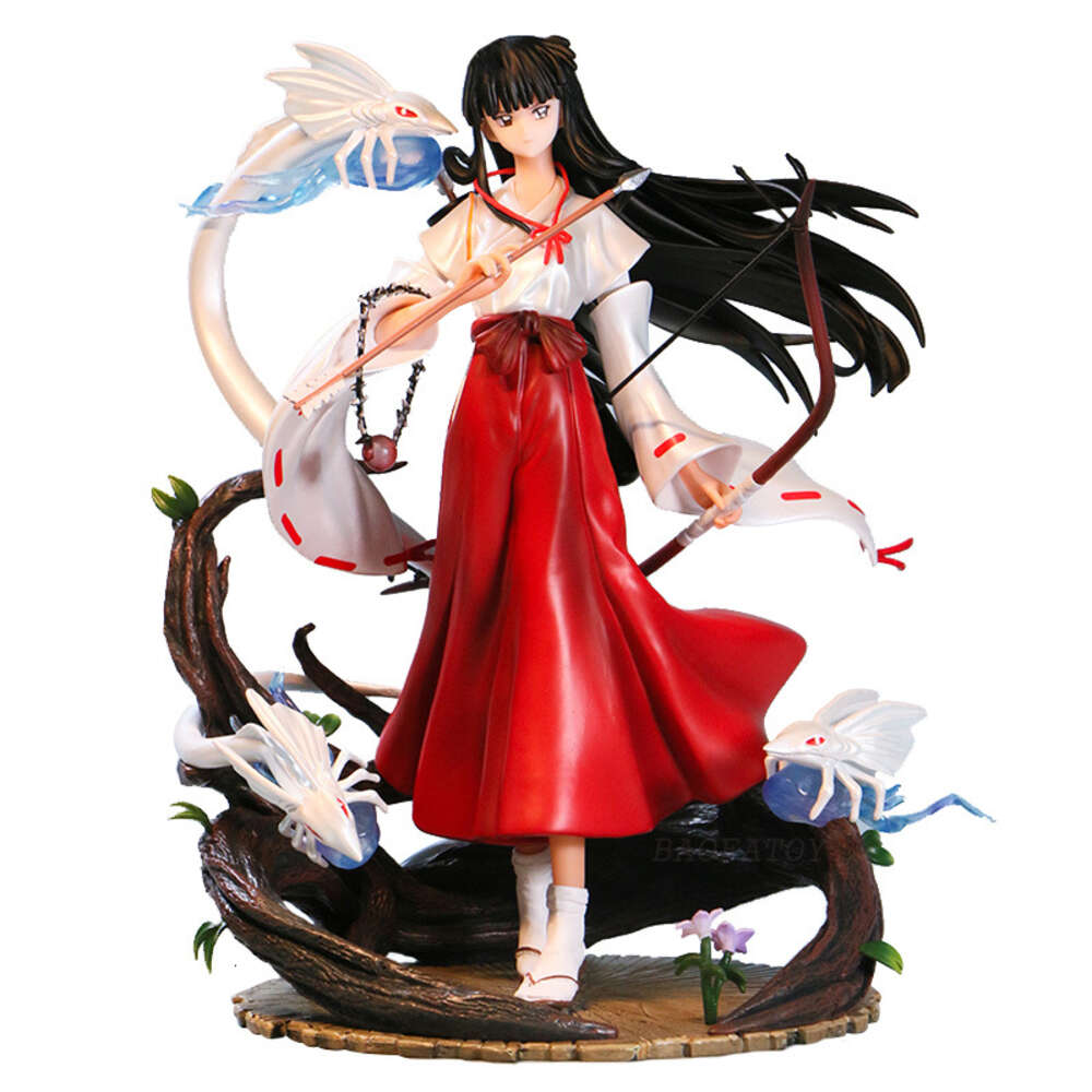 Finger Toys 27cm Inuyasha Kikyo Anime Figure Final Inuyasha Kagome Kikyo/higurashi Action Figure Noodle Stopper Sesshomaru Figurine Doll Toy