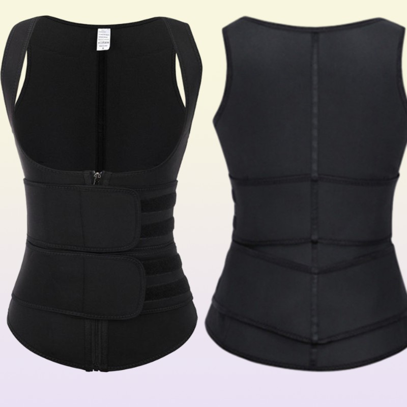 Women Waist Trainer Corset Zipper Hook Shapewear Double Control Body Shaper Tummy Fat Burning Waist Cincher342V