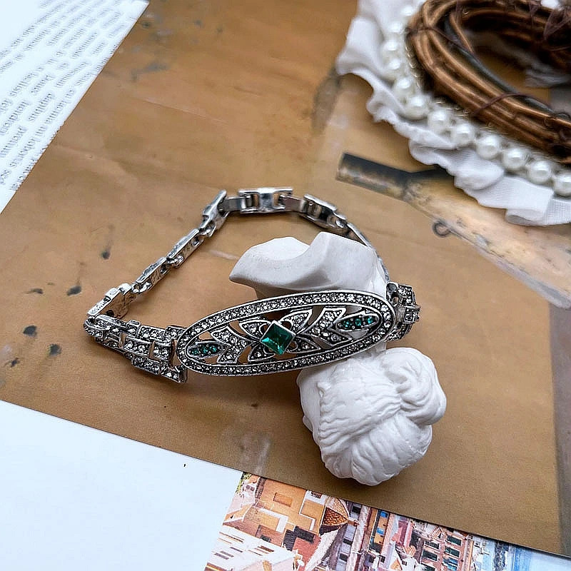 Chain Bracelet Vintage Linked Chains Crystal Jewelry For Women's Accessories Female Party Gift 231016