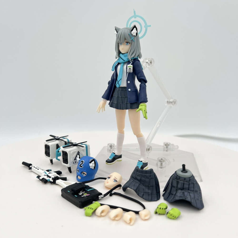 Finger Toys 15cm Figma #567 Blue Archive Shiroko Anime Girl Figure Shiroko Sunaookami Action Figure Adult Collectible Model Doll Toys Gifts