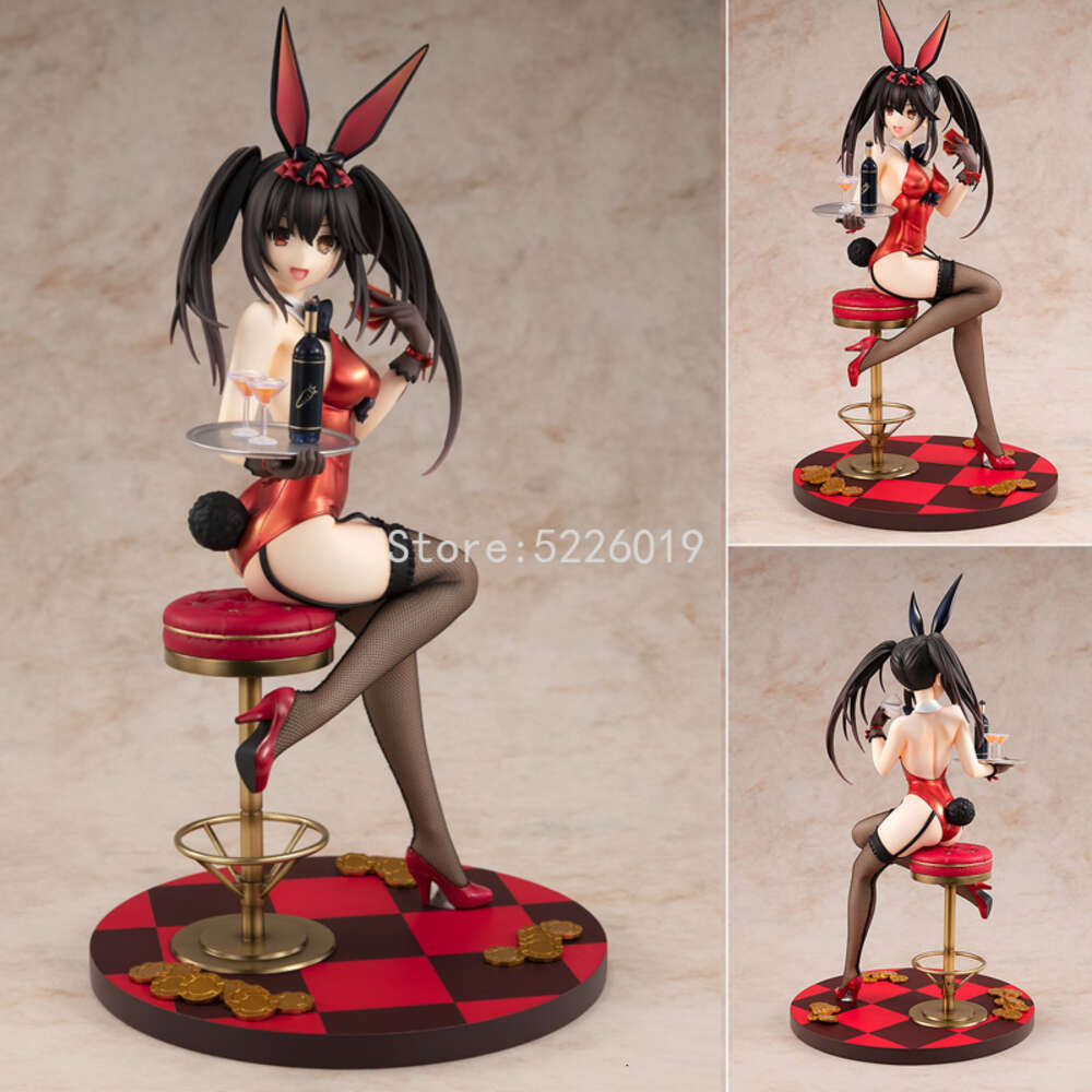 Finger Toys 26cm Kdcolle Date A Live Anime Figure Kurumi Tokisaki Action Figure Light Novel Nightmare Bunny Girl Adult Figurine Doll Toys