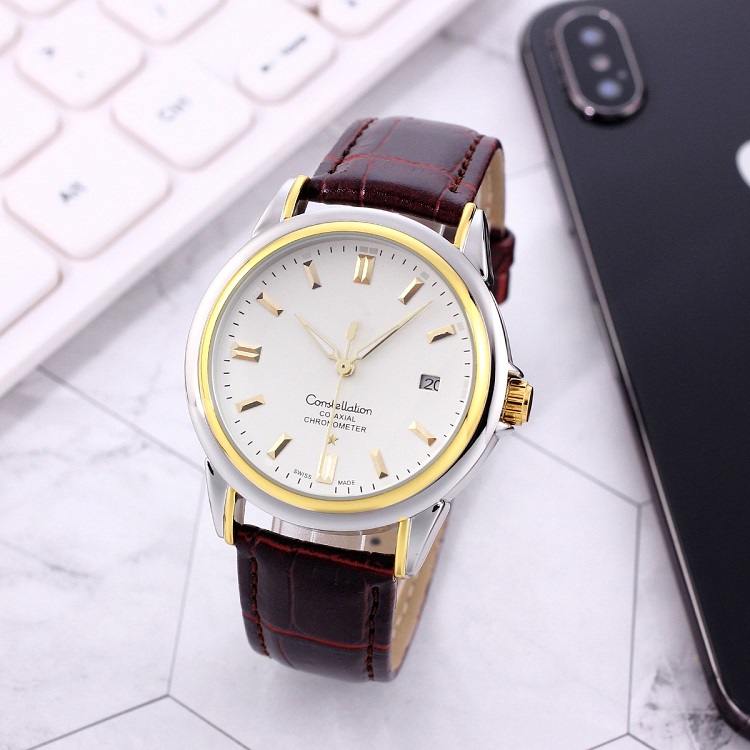 Ome Wrist Watches for Men 2024 Mens Watches Three needles Automatic mechanical Wastch High quality Top Luxury Brand designer Clock Leather Belt Fashion Gift Style