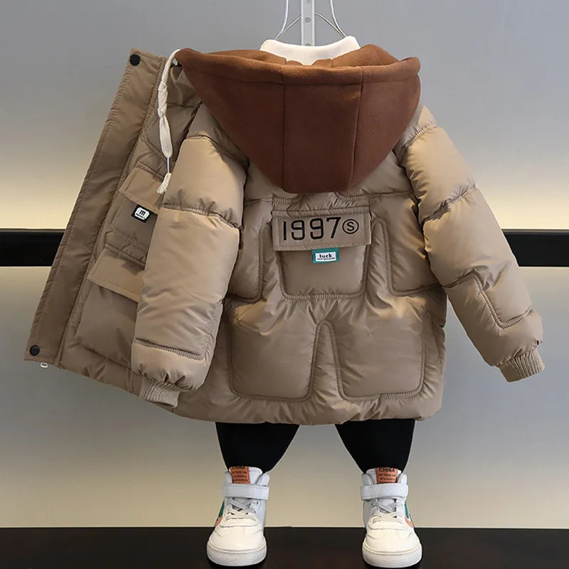Down Coat EACHIN Children's Parkas Boys Winter Warm Coats Teen Fashion Thicken Hooded Jackets Kids Outdoor Baby Parka 231016