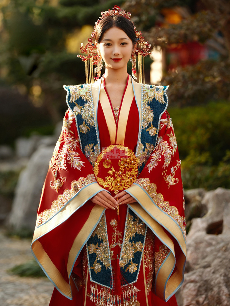 Ming Dynasty Costume Hand Made Groom Dragon Embroidery Xiuhe Clothing Ancient China Trend Bride Phoenix Hanfu Wedding Dress