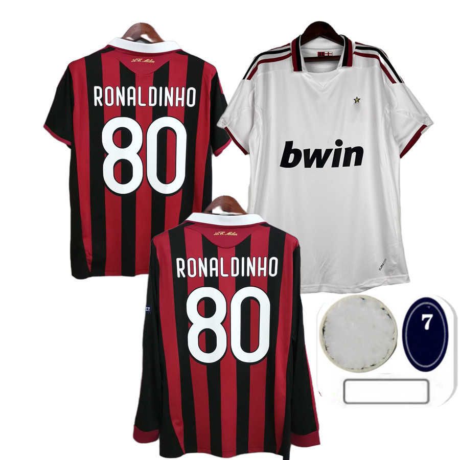 2009 2010 Ronaldinho Maldini retro soccer jerseys MilanS 09 10 Pato Seedorf Inzaghi acS Pirlo Thiago Silva vintage classic Beckham football shirt
