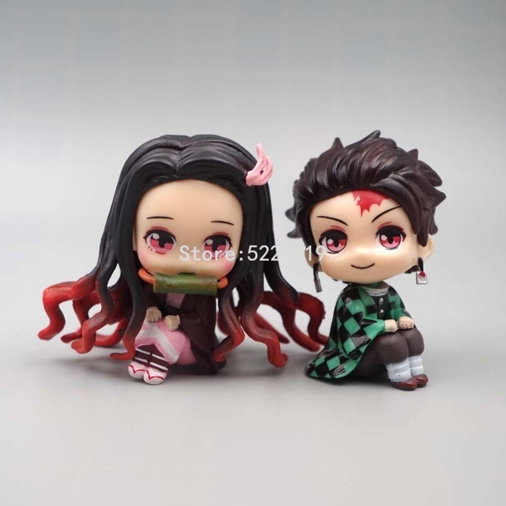 Finger Toys 2pcs/set Lookup Demon Slayer Anime Figure Kimetsu No Yaiba Kamado Nezuko Kamado Tanjirou Action Figure Model Doll Toys 6cm