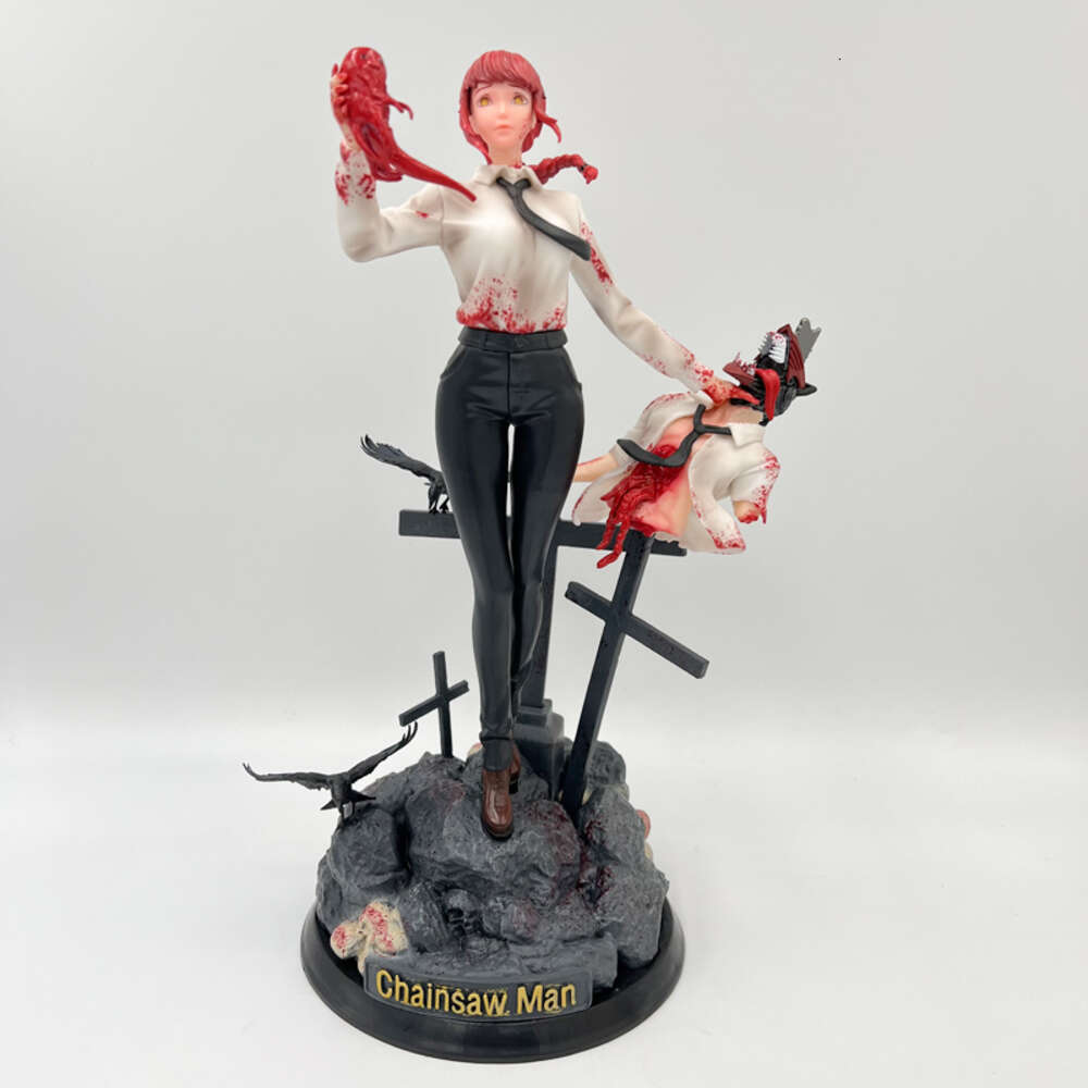 Finger Toys 35cm Chainsaw Man Makima Anime Girl Figure Gk Chainsaw Man Denji Action Figure Denji/power Figurine Collectible Model Doll Toys