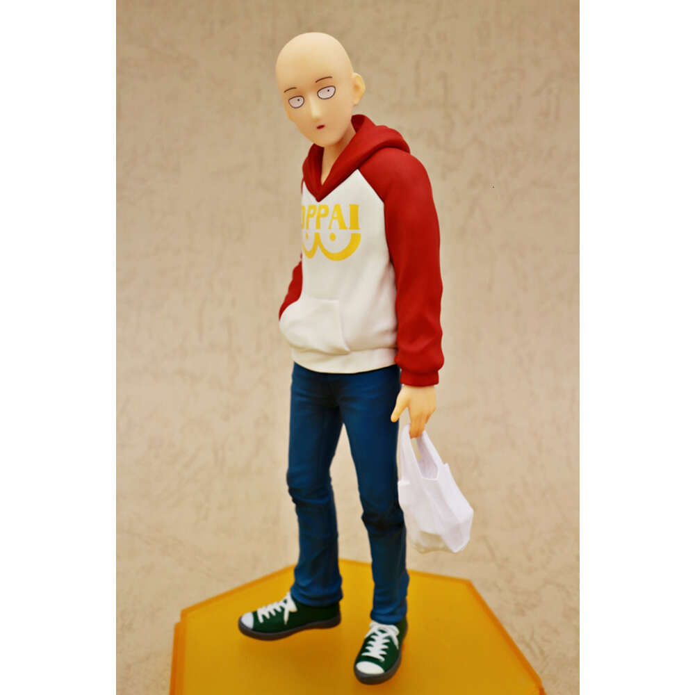 Finger Toys 18cm Pop Up Parade One Punch Man Anime Figure One Punch Man Saitama Oppai Hoodie Action Figure Collection Model Doll Toys