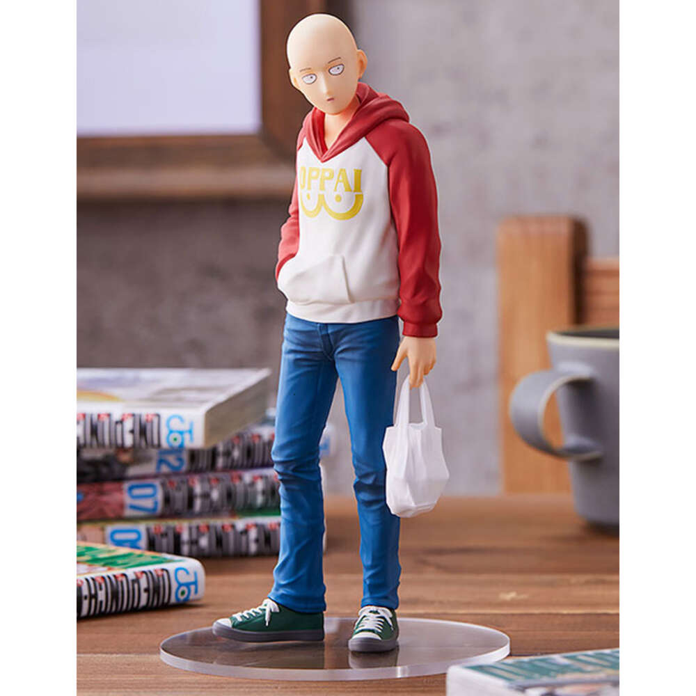 Finger Toys 18cm Pop Up Parade One Punch Man Anime Figure One Punch Man Saitama Oppai Hoodie Action Figure Collection Model Doll Toys