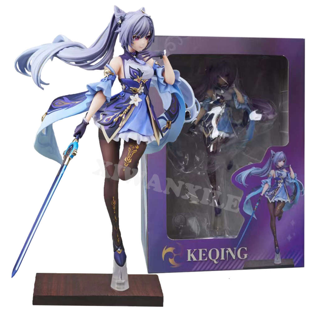Finger Toys 27cm Genshin Impact Keqing Anime Girl Figure Shenhe/nahida Action Figure Mona/klee/ningguang Figurine Adult Model Doll Toys Gift