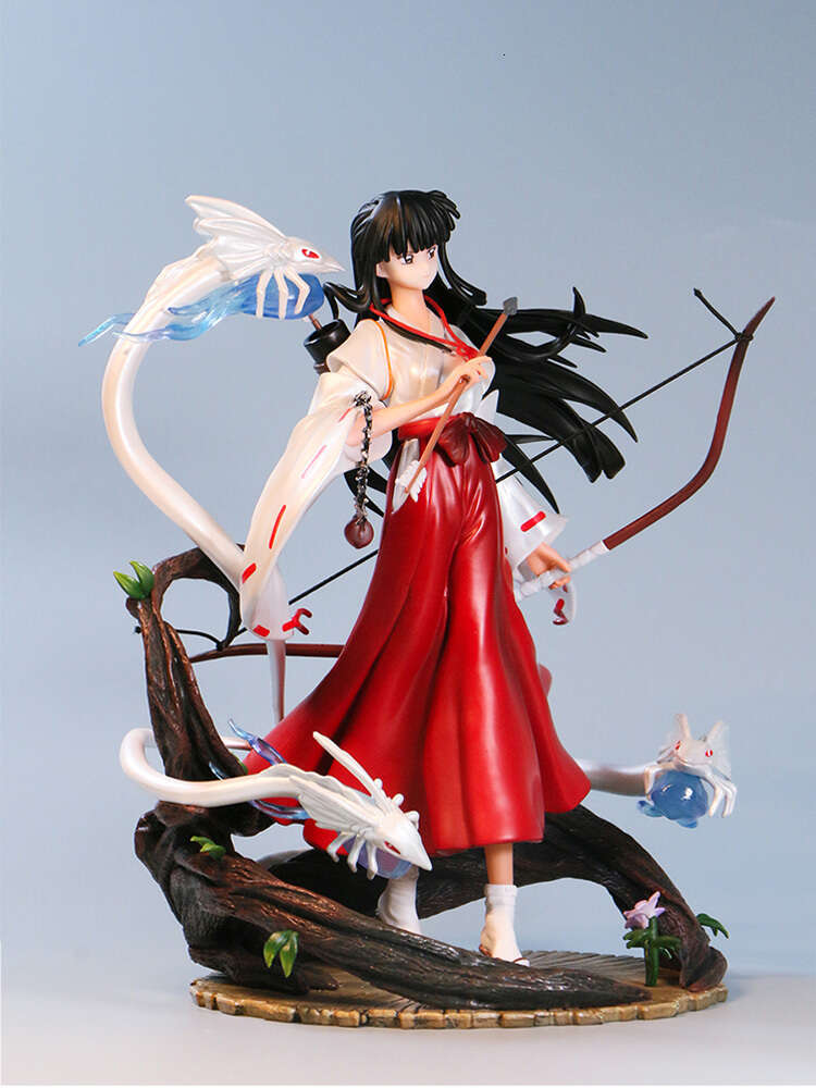 Finger Toys 27cm Inuyasha Kikyo Anime Figure Final Inuyasha Kagome Kikyo/higurashi Action Figure Noodle Stopper Sesshomaru Figurine Doll Toy