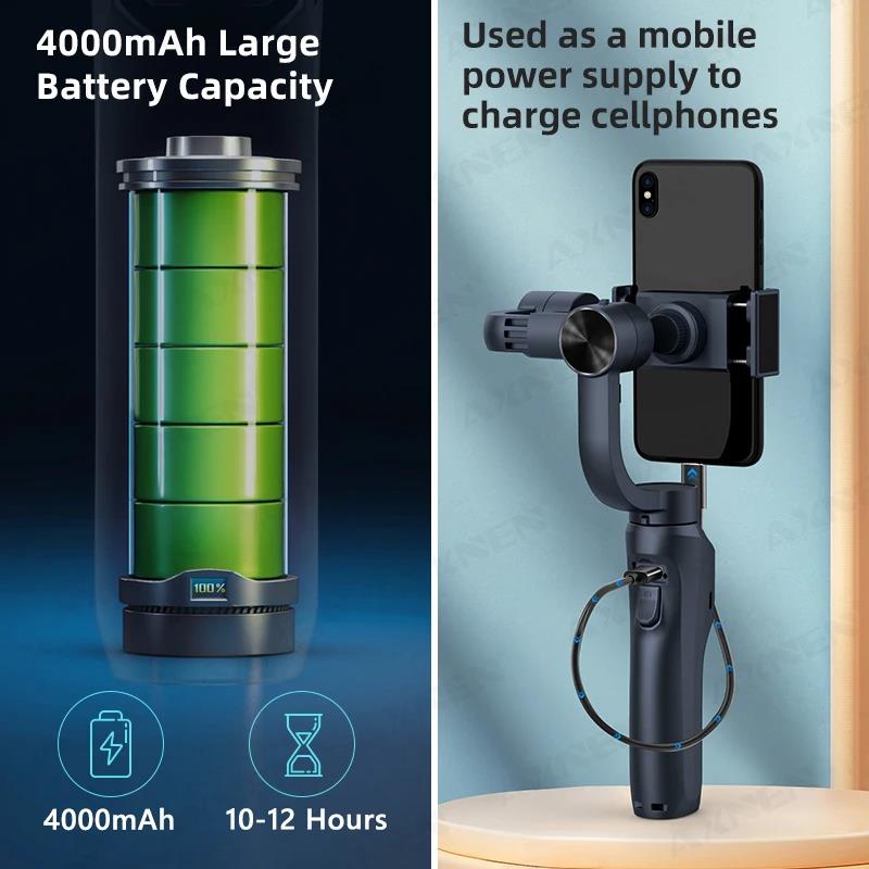 3-Axis Handheld Gimbal Smart Stabilizer Portable Stabilizer F10 Following FPV Cellphone Selfie Stick Monopod for Android Phone Vlog Anti Shake Video R