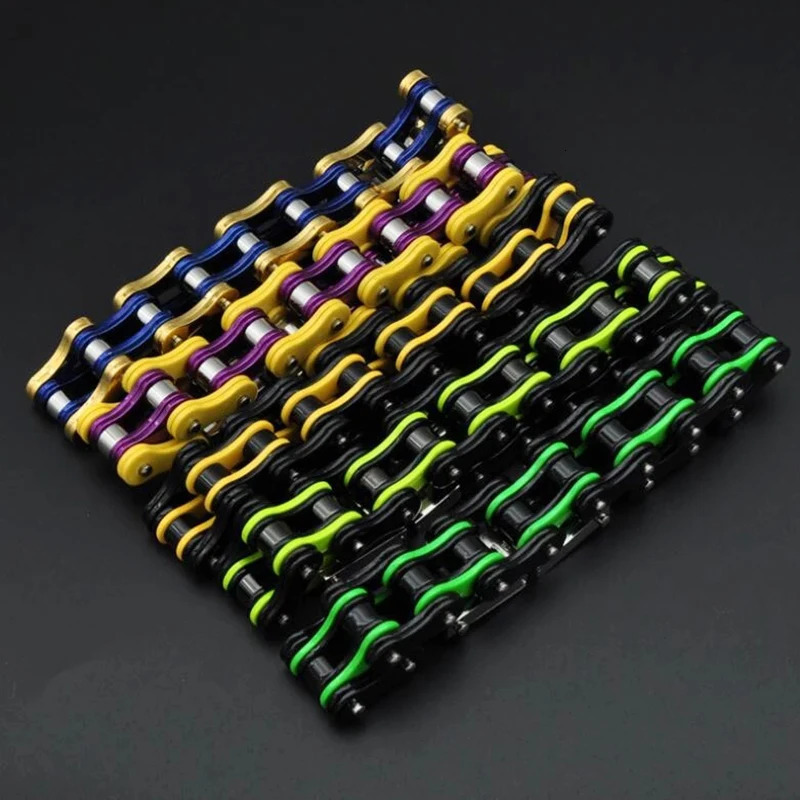 Chain 16mm Punk Red Black Bicycle Biker Bracelets Men Women Heavy Stainless Steel Hiphop Rock Bike Motorcycle Bracelet Jewelry 231016