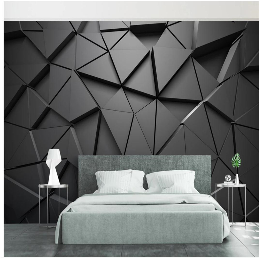 3d customized wallpaper 3D solid geometric wallpapers abstract gray triangle background living style wallpaper