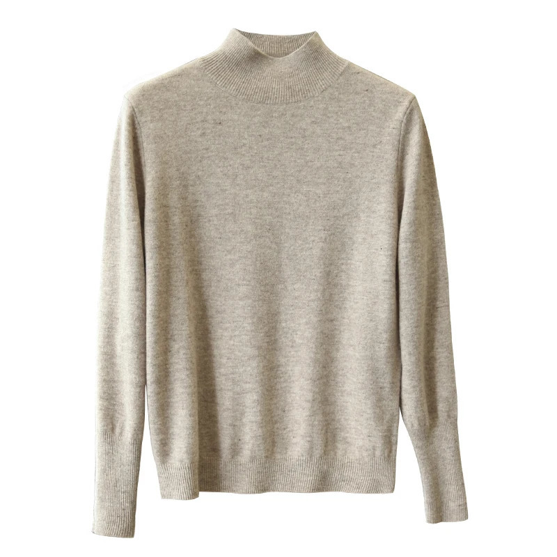 Womens Sweaters HELIAR Women Half Tutleneck Sweater Knitted Jumpers Solid Loose Cashmere Pullovers Autumn Winter 231016