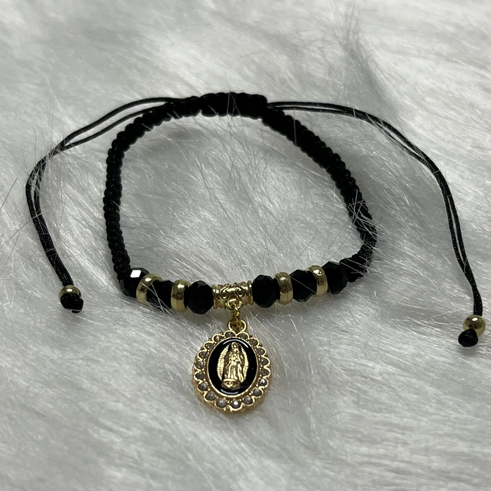 Chain 12 pcs our Lady of Guadalupe Virgin Knotted Adjustable Women's Bracelet Religious Available in a variety colors tochoose from 231016