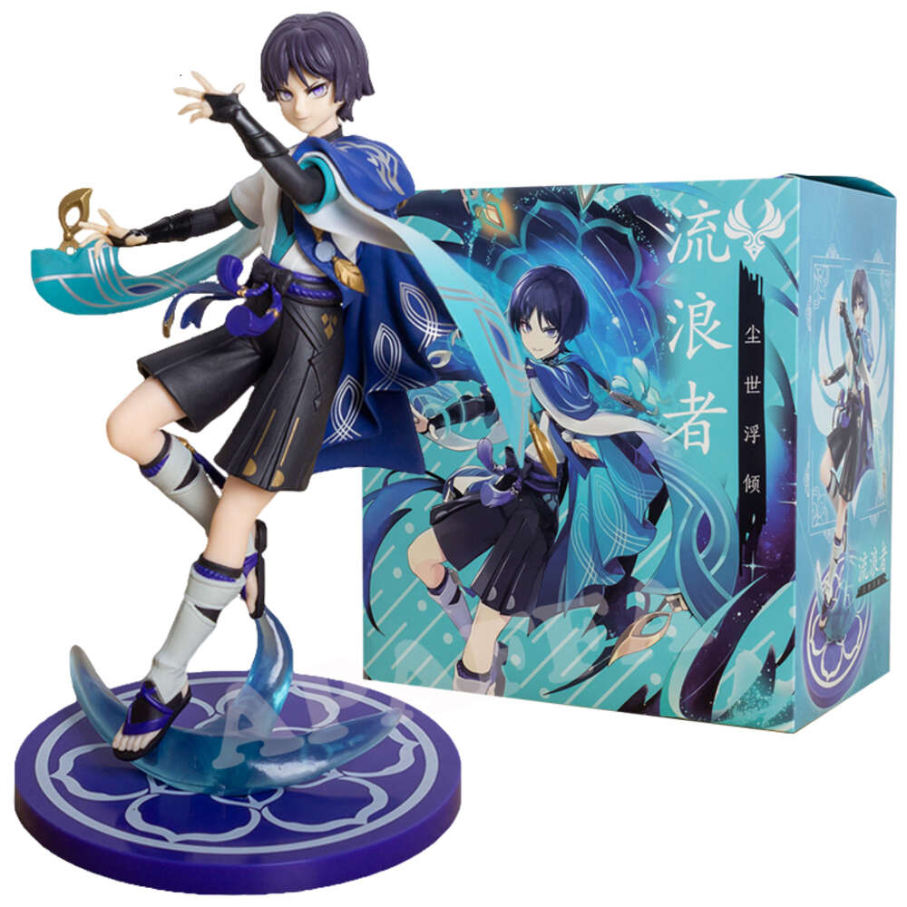 Finger Toys 25cm Genshin Impact Wanderer Anime Figure Klee/venti Action Figure Qiqi/nahida Figurine Adult Collectible Model Doll Toys Gifts