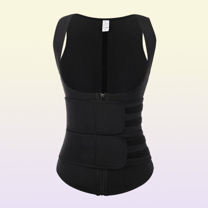 Women Waist Trainer Corset Zipper Hook Shapewear Double Control Body Shaper Tummy Fat Burning Waist Cincher342V