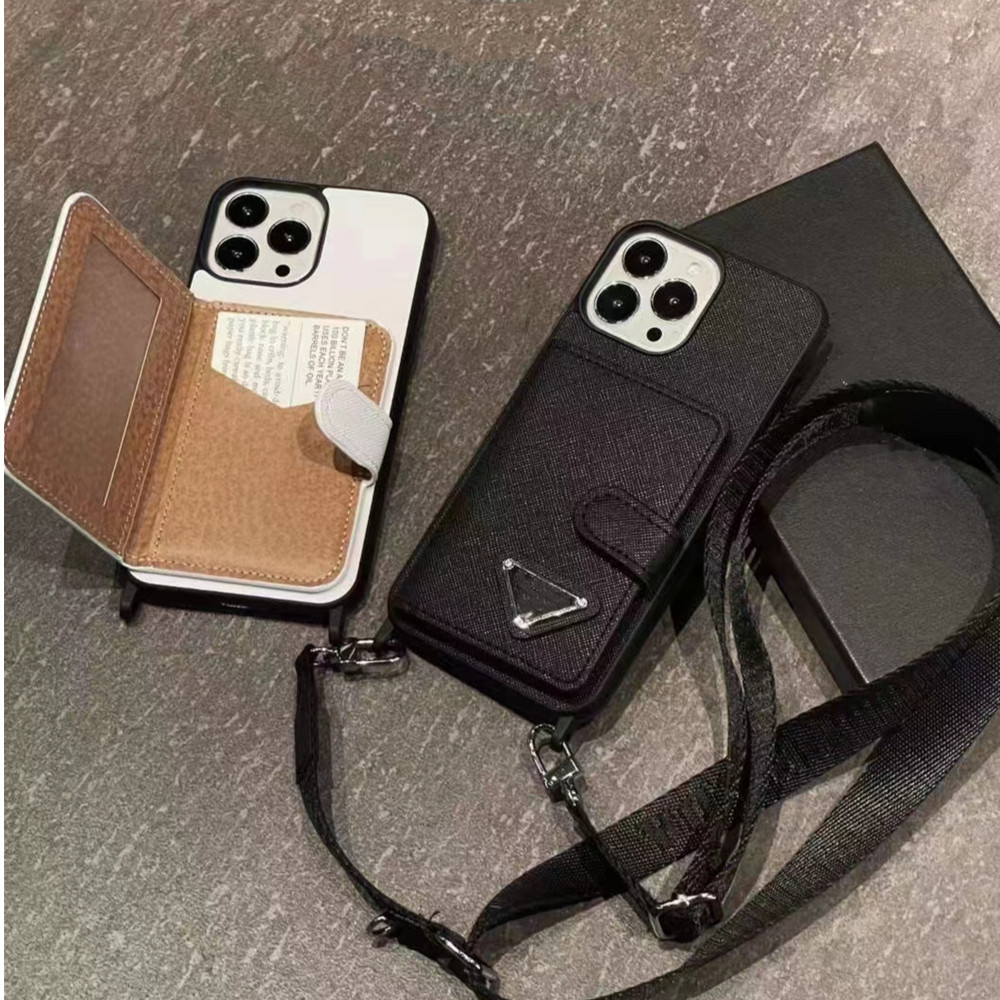 Women Crossbody Phone Case Designer iPhone Case for iPhone 16 15 Pro Max 14 Pro 13 12 11 Pro Max 14promax 13promax Case Brand Card Holder Mobile Cover Strap Lanyard