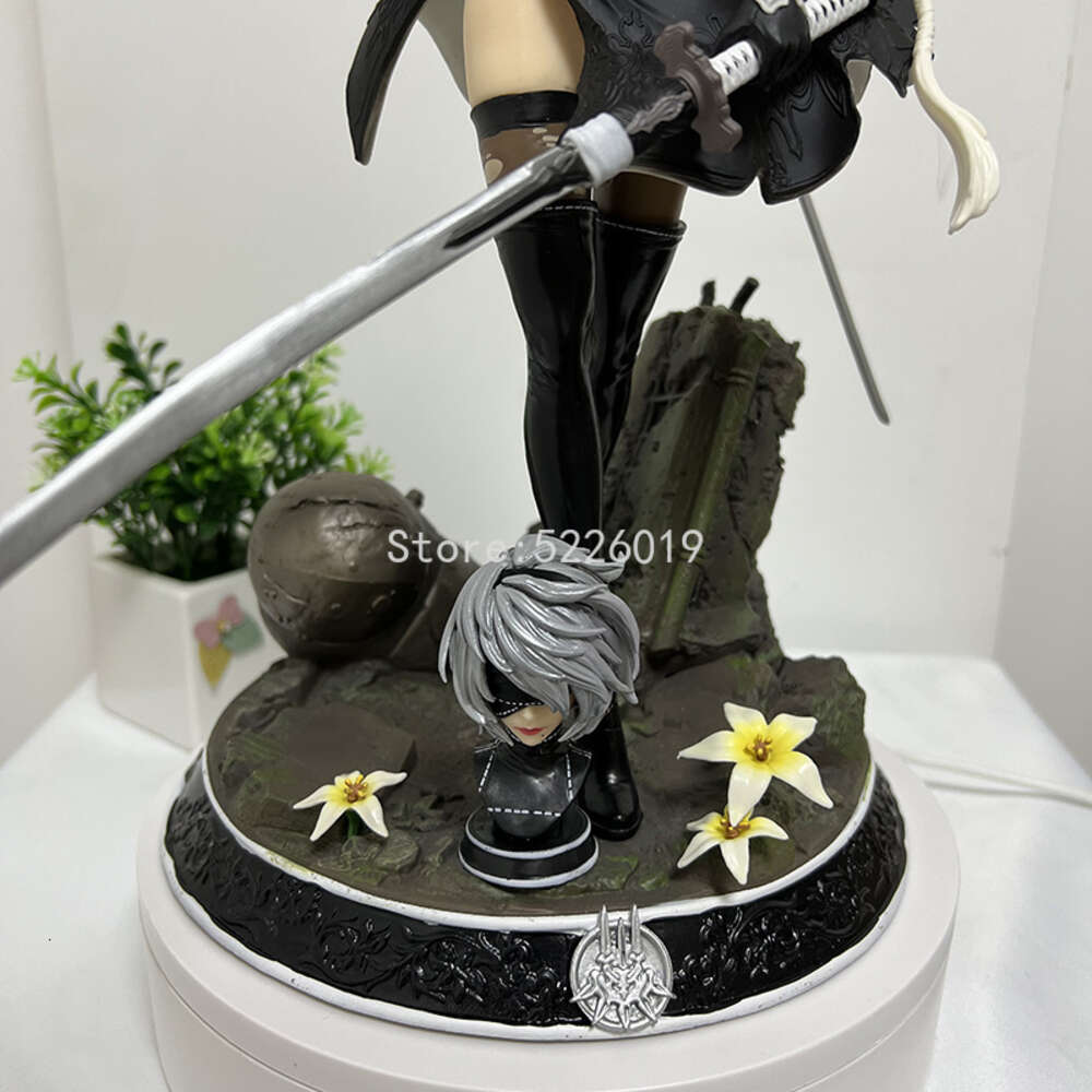 Finger Toys 33cm Nier Automata Anime Figure Yorha No.2 Type B Action Figure Automata Hunter 2b Two Head 2b Yorha Figurine Model Doll Gift