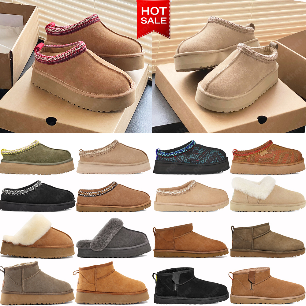 Tazz Slippers australia Tasman Suede shearling platform snow boots classic ultra mini boot mustard seed womens winter ankle booties mens designer slides shoes