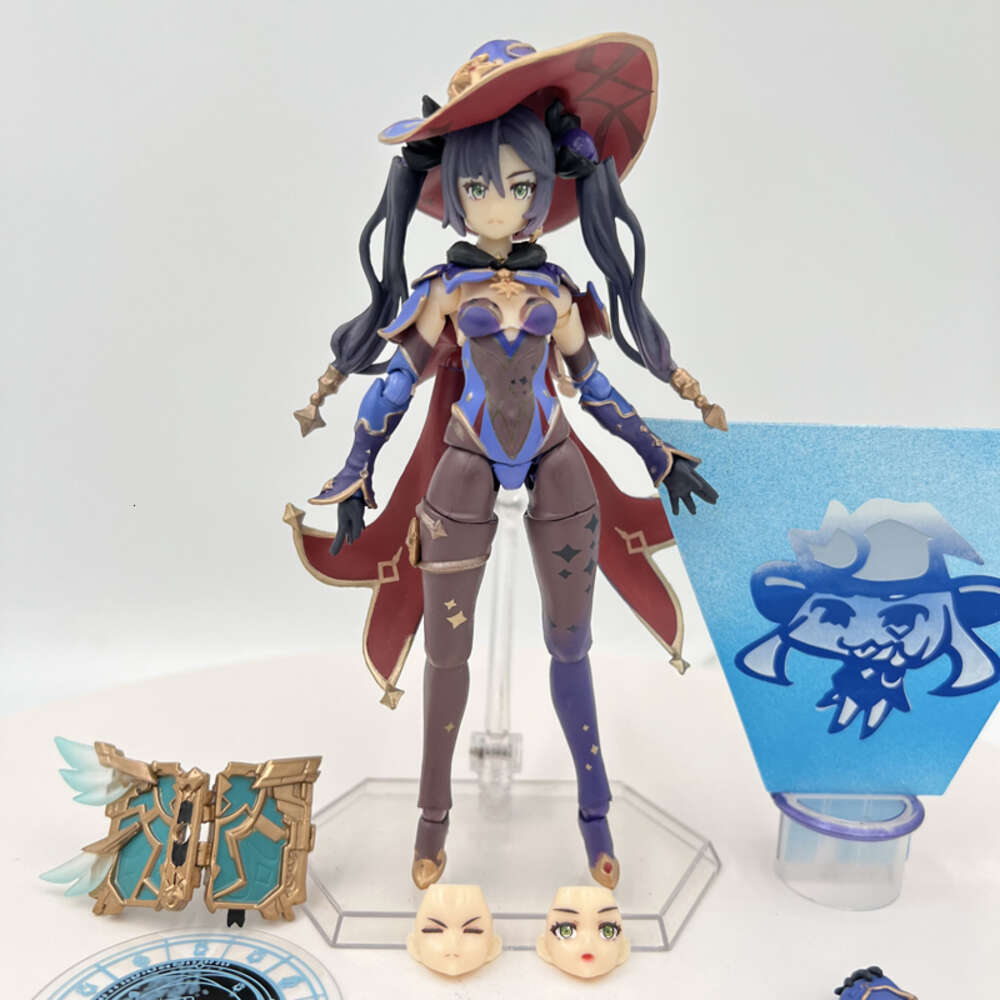 Finger Toys 15cm Figma #548 Genshin Impact Mona Anime Figure Mona Mirror Reflection of Doom Action Figure Collectible Model Doll Toys Gifts