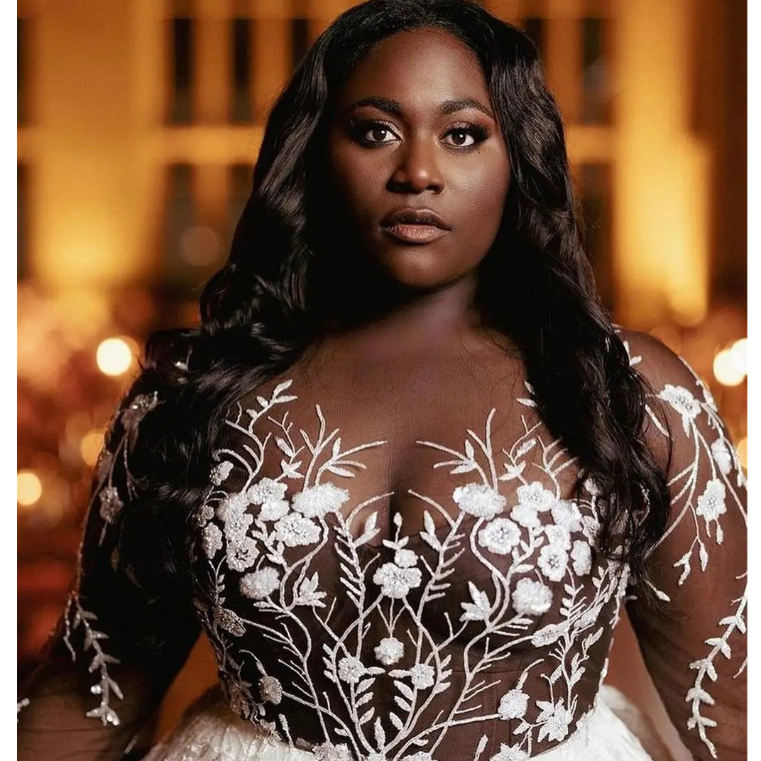 Aso Ebi Wedding Dresses Plus Size Appliques Beading Long Sleeves Bridal Gown Lace Up Back Wedding Vestidos Custom Made