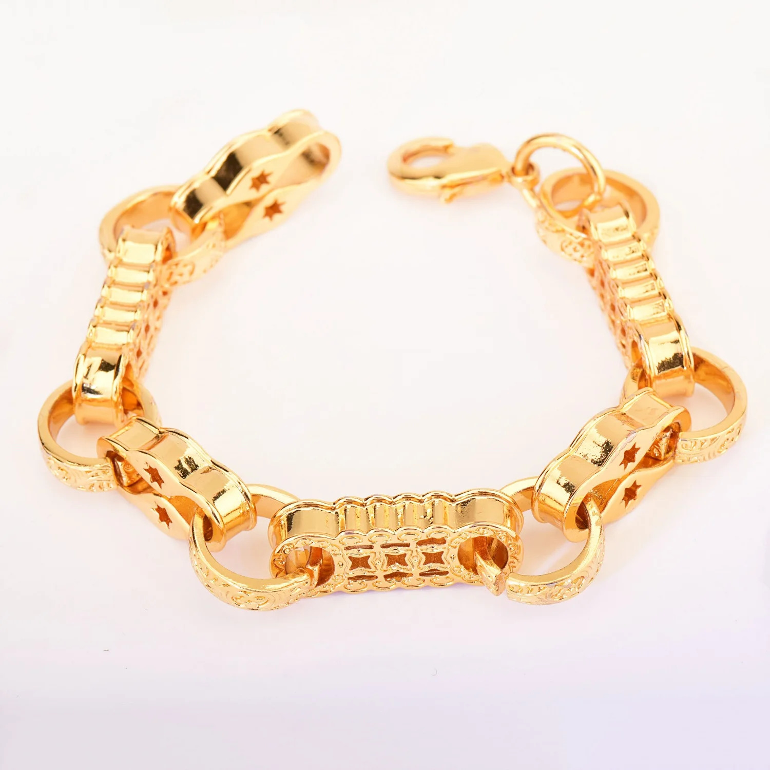 Chain CUC Men Hip Hop Bracelet 10mm 18K Gold Color Plated Copper Cuban Link Fashion Punk Jewelry For Gift 231016