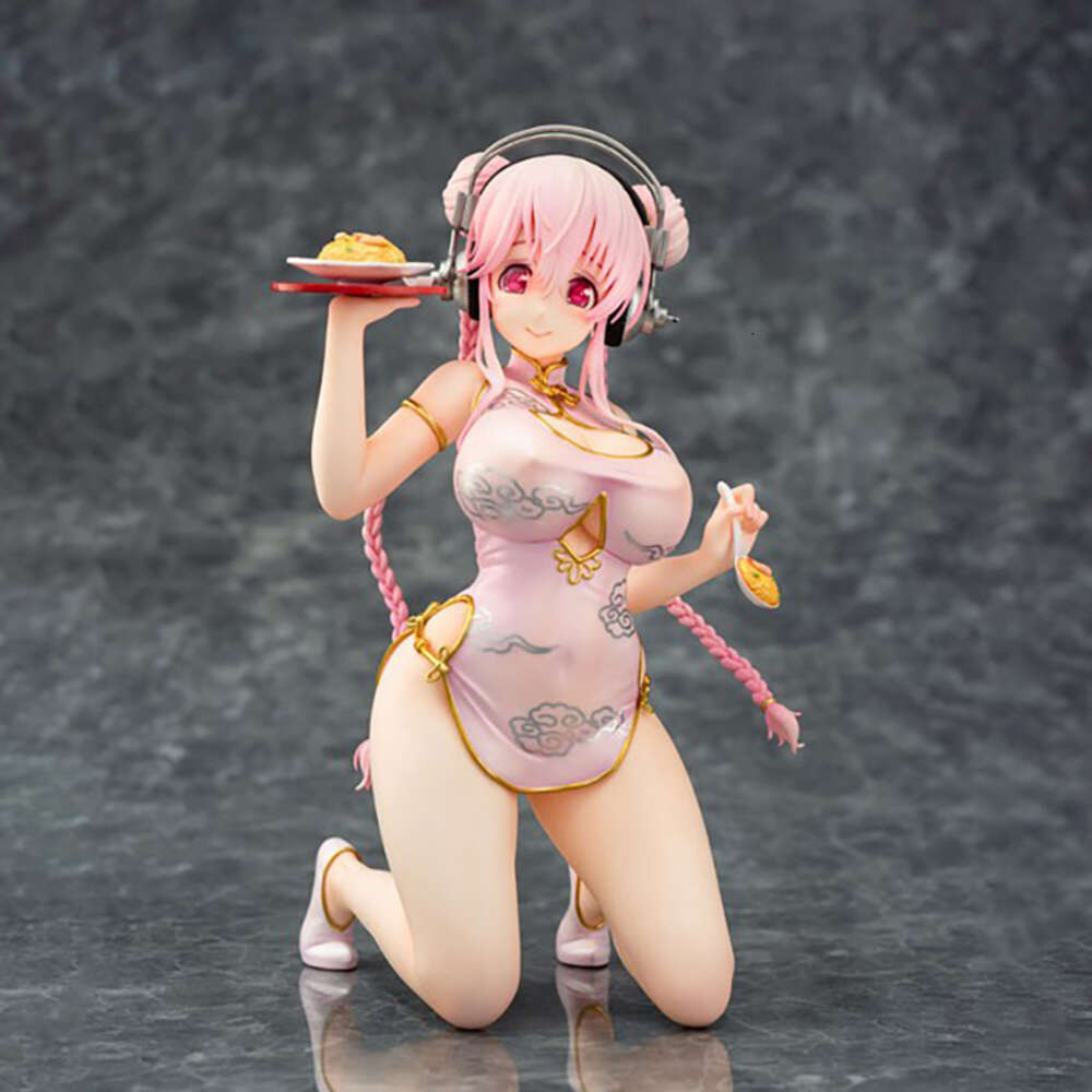 Finger Toys 18cm Emon Restaurant Series Super Sonico China Dress Ver. Sexy Anime Figure Super Sonico Mandarin Dress Pvc Action Figure Toys