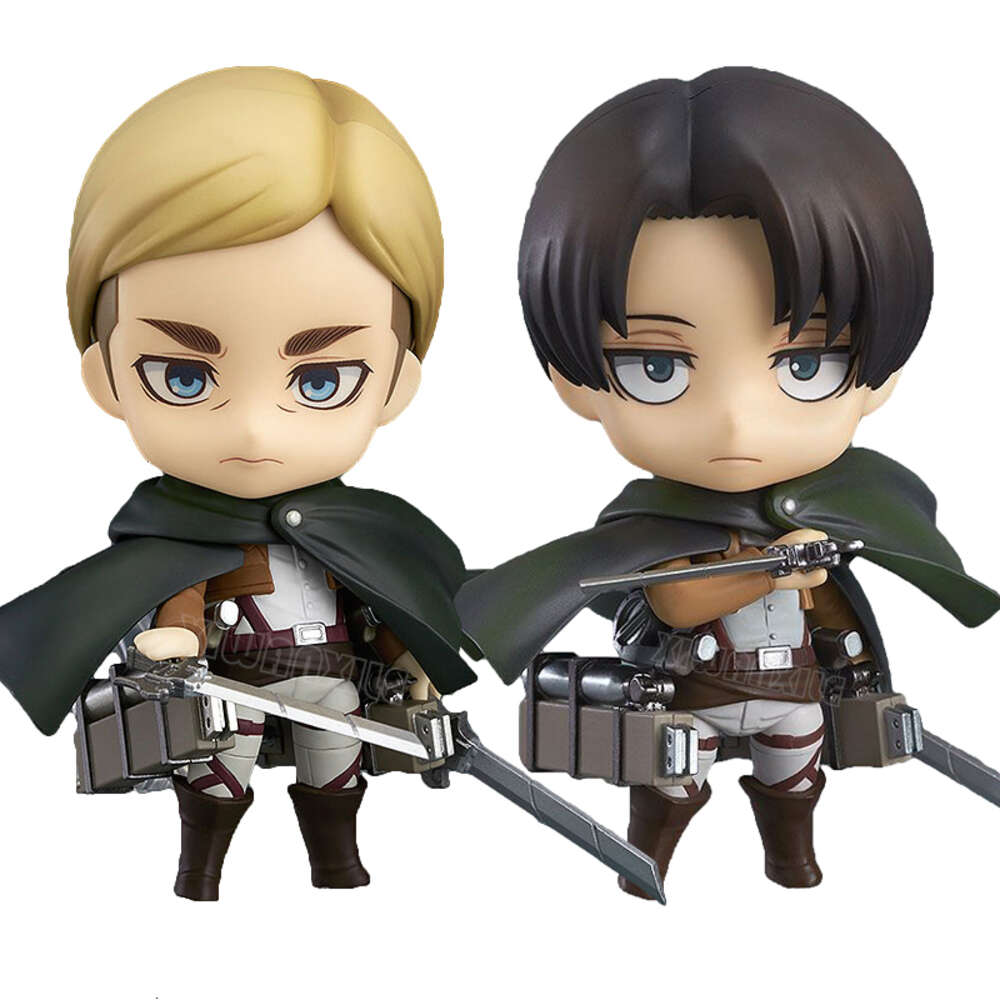 Finger Toys #775 Attack on Titan Anime Figure Erwin Smith Shingeki No Kyojin Action Figure #390 Levi Ackerman Figurine Collectible Doll Toys