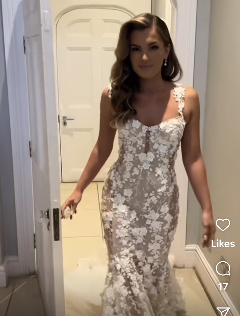 Boho Floral Lace Mermaid Wedding Dresses Spaghetti Straps Long Sexy Bridal Gowns Illusion Court Train Luxury Bohemian Beach Bride Dress