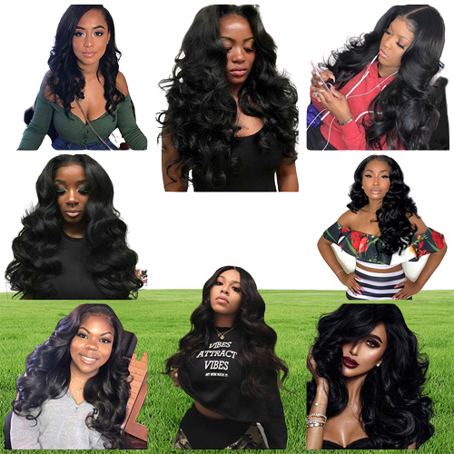 9A Brazil Human Hair Wefts 16 18 20 22 24inch African Female Hairs Bundle Body Wave Black Big Wave Snake Curl Nature Color4011475