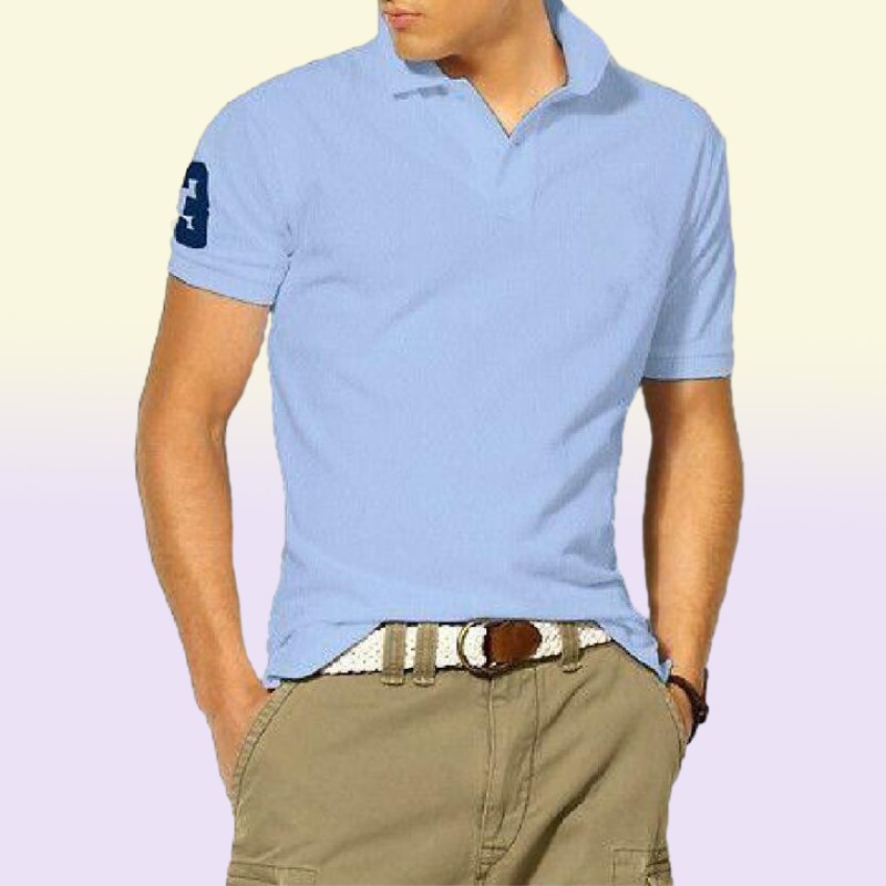 Summer Style Black Classic Brand Short Sleeve Polo Shirt Pure Color Casual Mens Lapel Top2004081