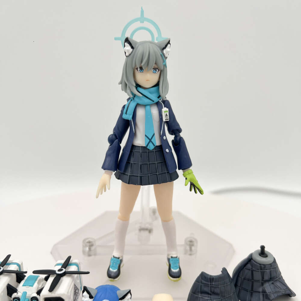 Finger Toys 15cm Figma #567 Blue Archive Shiroko Anime Girl Figure Shiroko Sunaookami Action Figure Adult Collectible Model Doll Toys Gifts