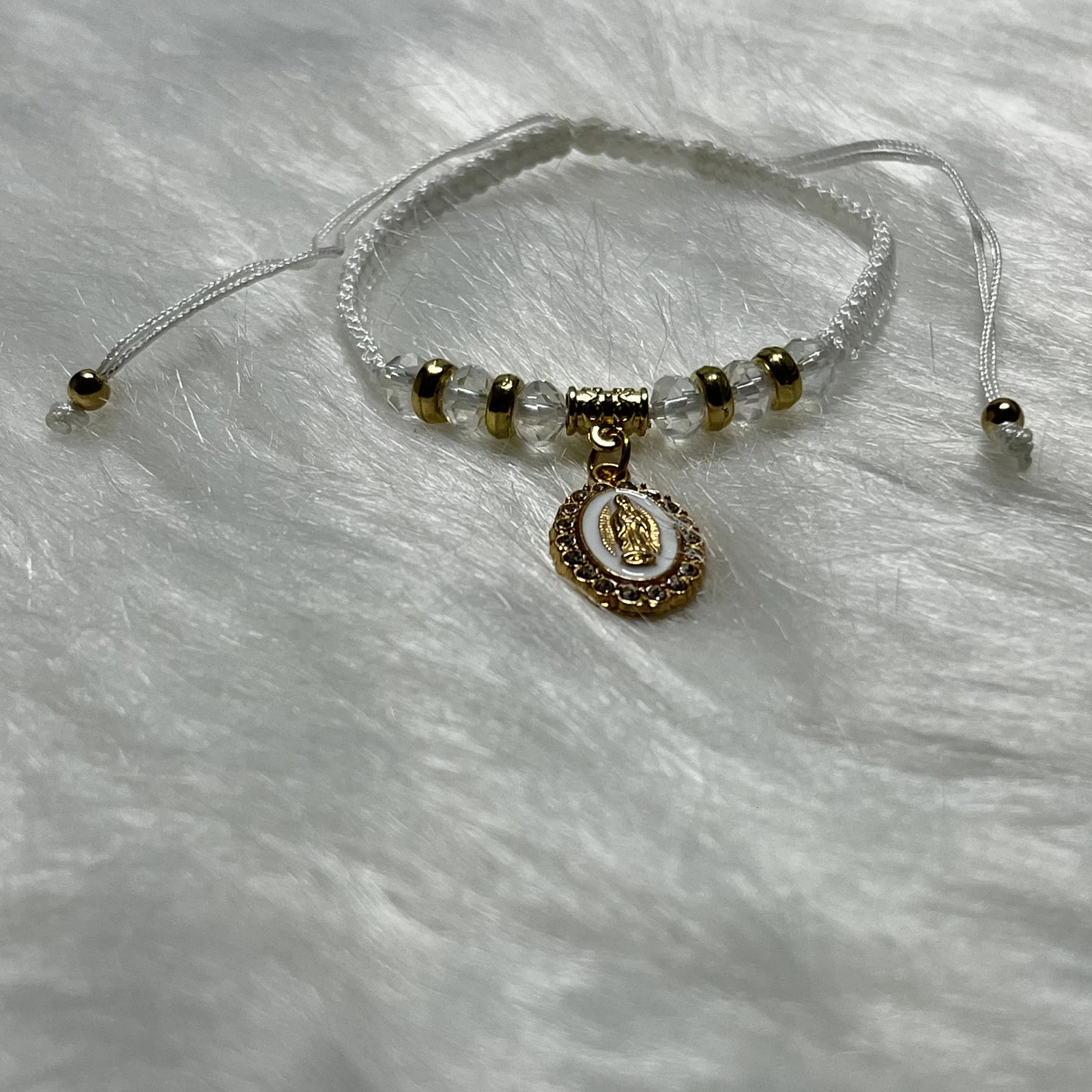 Chain 12 pcs our Lady of Guadalupe Virgin Knotted Adjustable Women's Bracelet Religious Available in a variety colors tochoose from 231016