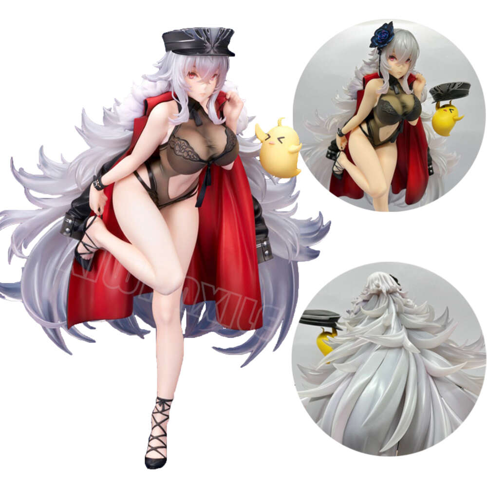 Finger Toys 25cm Alter Azur Lane Graf Zeppelin Anime Girl Figure Graf Zeppelin Beachside Urd Action Figure Adult Collectible Model Doll Toys