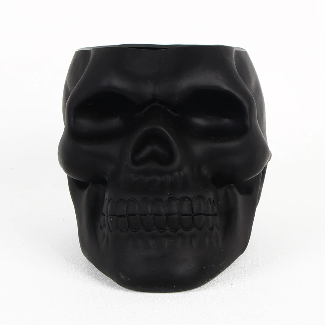 Halloween Toys Skull Makeup Brush Holder Gothic Spooky Decor Organizer Plant Flower Pot for Halloween Table Vanity Office Desk Pencil Storage 231016