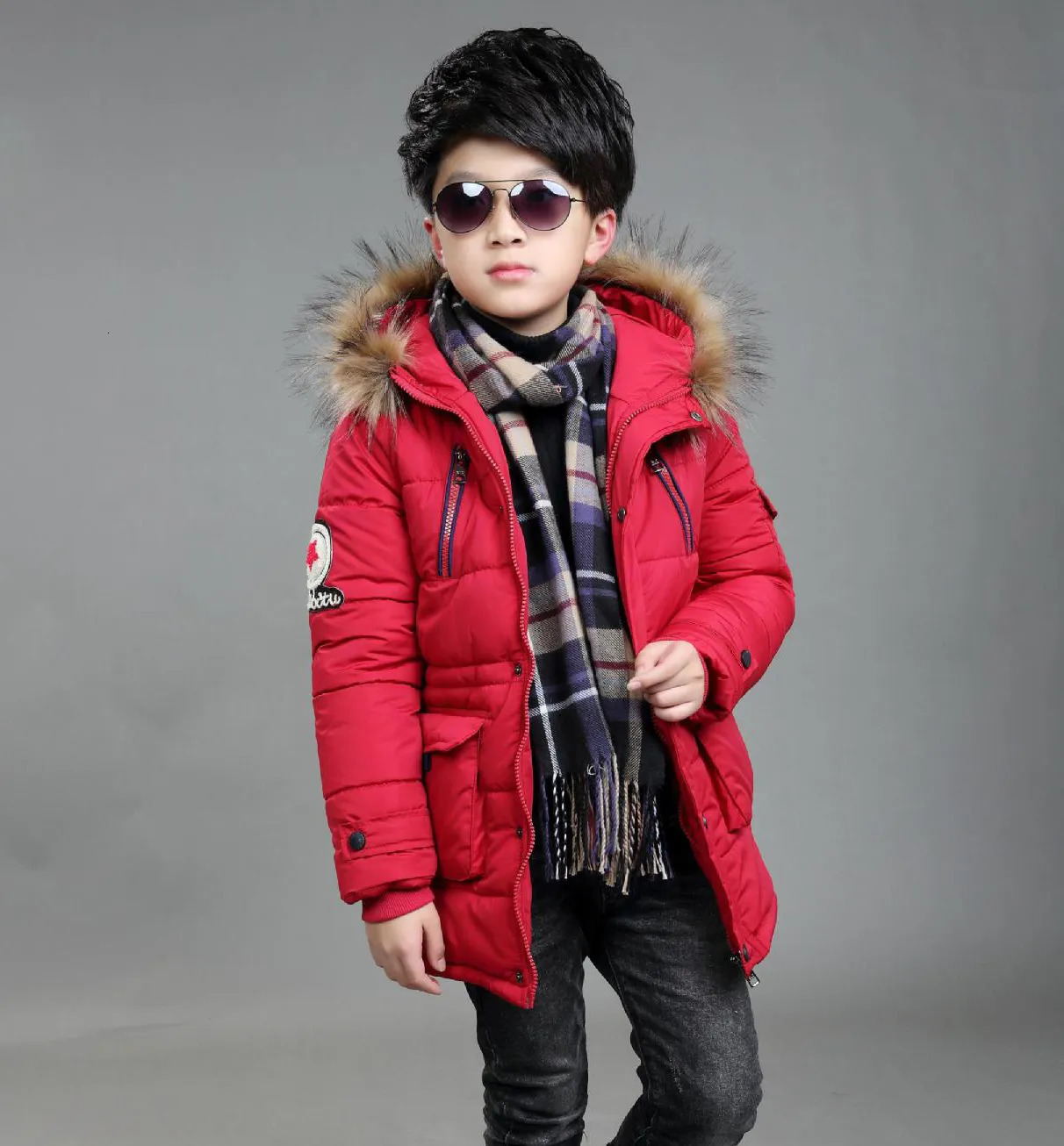 Jackets 2023 Big Size Teenager Thick Warm Winter Boys Jacket 2 Color Heavy Long Style Hooded Outerwear For Boy Children Windbreaker Coat 231013