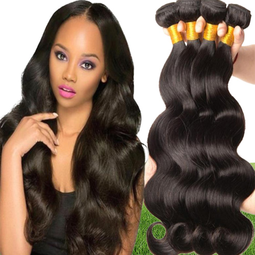 9A Brazil Human Hair Wefts 16 18 20 22 24inch African Female Hairs Bundle Body Wave Black Big Wave Snake Curl Nature Color4011475