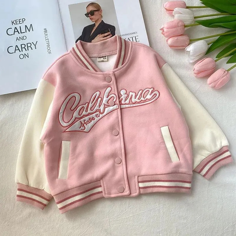 Jackets Fashion Baby Girl Cotton Jacket Infant Toddler Child Outwear Spring Autumn Baseball Uniform Casual Clothes Coat 210Y 231016