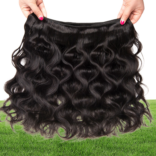 9A Brazil Human Hair Wefts 16 18 20 22 24inch African Female Hairs Bundle Body Wave Black Big Wave Snake Curl Nature Color4011475