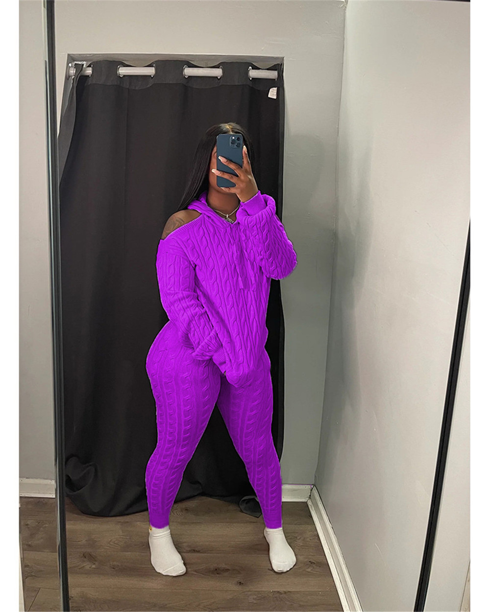 Designer Knitted Tracksuits Two Piece Sets Women Fall Winter Sweatsuits Long Sleeve Knitting Hooded Sweater Top and Pants Autumn Outfits Wholesale Clo