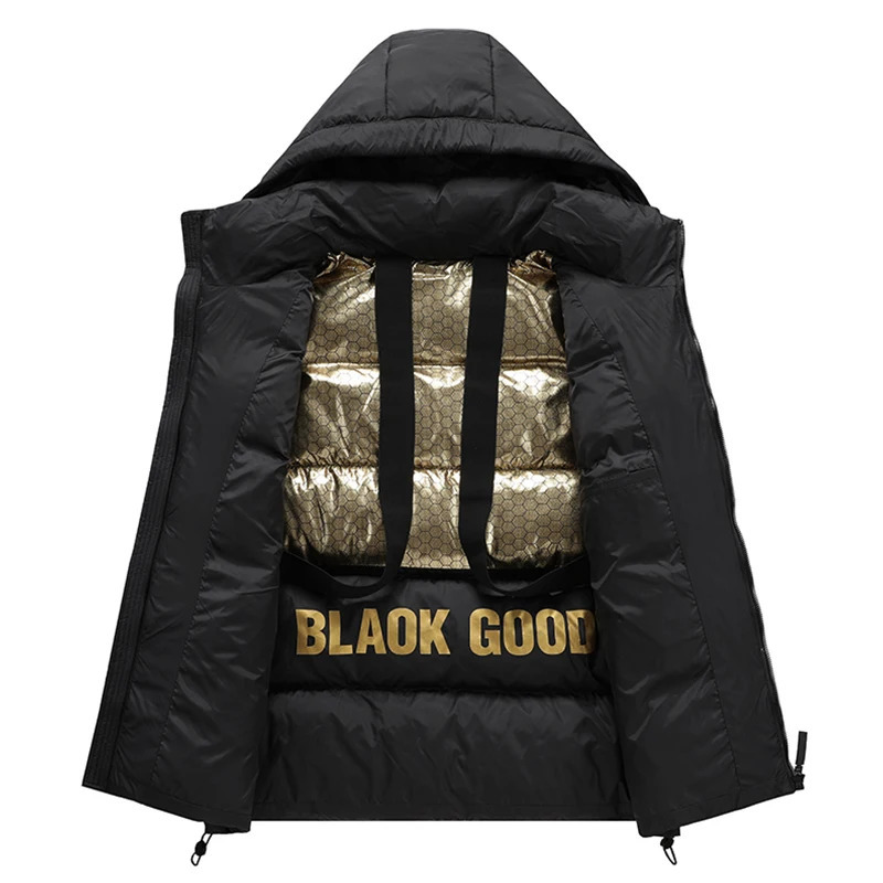 Men's Down Parkas Men Down Jacket Warm Hooded Waterproof Jacket Coat Winter Men Thick Windproof Lightweight High Quality Slim Down Jacket Male 23