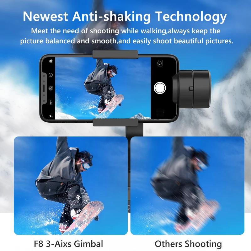 Phone Gimbal Stabilizer 3 Axis Smartphone Foldable Selfie Stick Monopod Holder Anti Shake Video Record Stabilizer for Cellphone Gopro Sports Camera Ac
