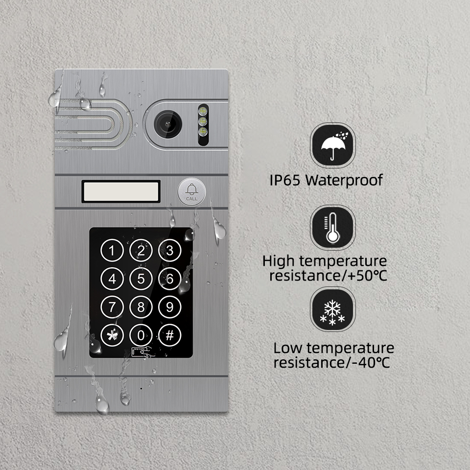 Tuya Smart App Remote Control WiFi Video Door Phone Intercom 7 inch Screen Access Control System Motion Detection With Code Keypad/RFID Card