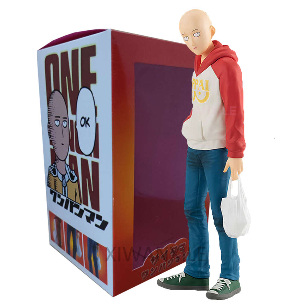 Finger Toys 18cm Pop Up Parade One Punch Man Anime Figure One Punch Man Saitama Oppai Hoodie Action Figure Collection Model Doll Toys