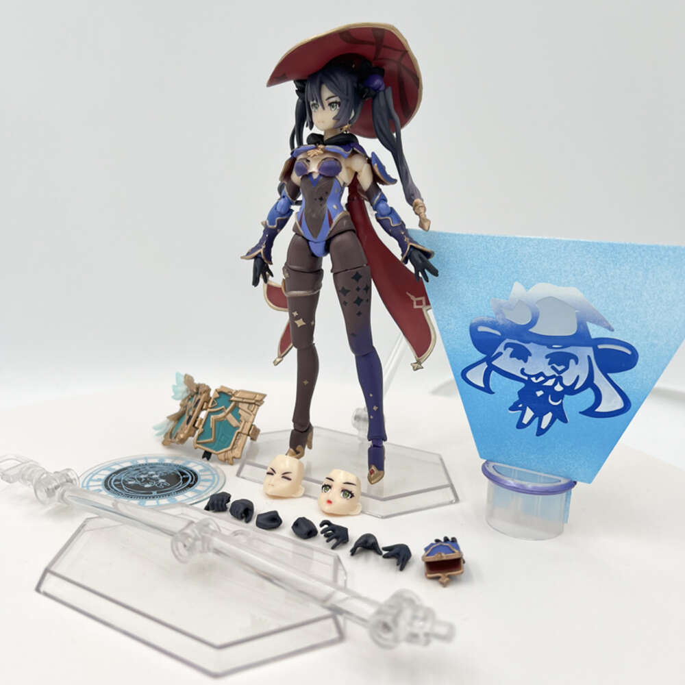 Finger Toys 15cm Figma #548 Genshin Impact Mona Anime Figure Mona Mirror Reflection of Doom Action Figure Collectible Model Doll Toys Gifts