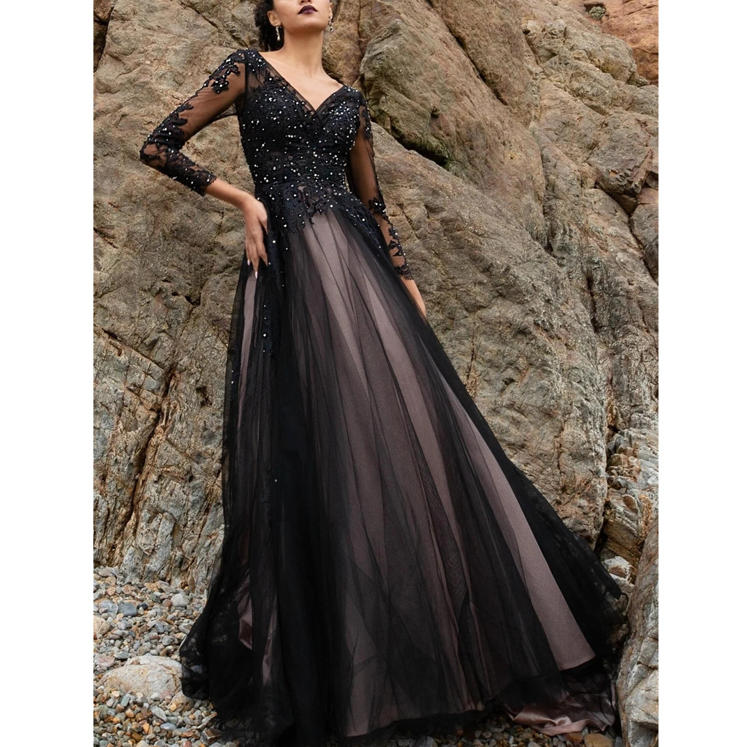 Long Sleeve V-Neck Wedding Dress Sheath Button Backless Bride Gown Spandex Sweep Train Pleats Vestido