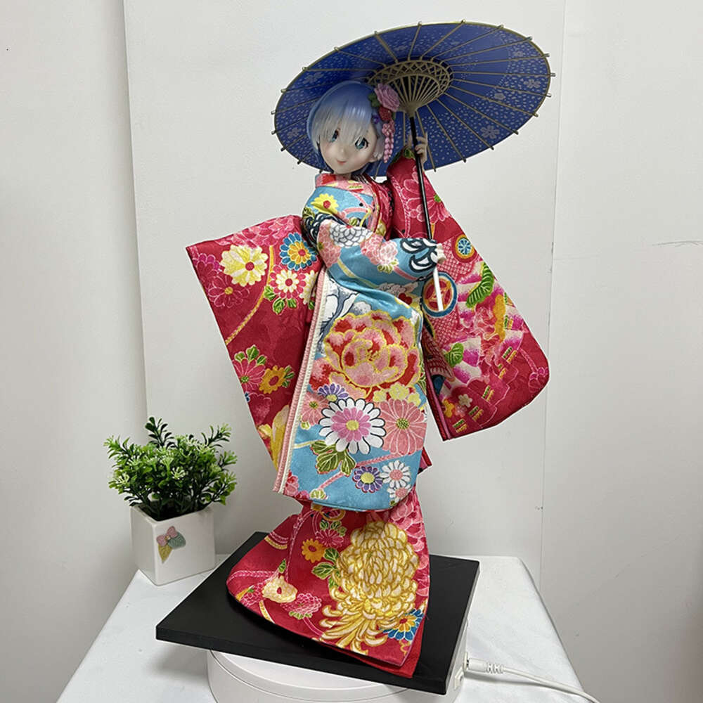 Finger Toys 51cm Re:zero -starting Life in Another World Anime Figure Ram Action Figure Kimono 1/4 Scale Rem Ram Adult Figurine Model Doll